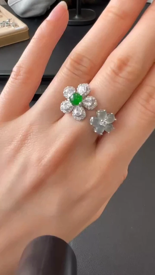 【闪购商品】翡翠戒指银S925镶嵌没有鉴赏期