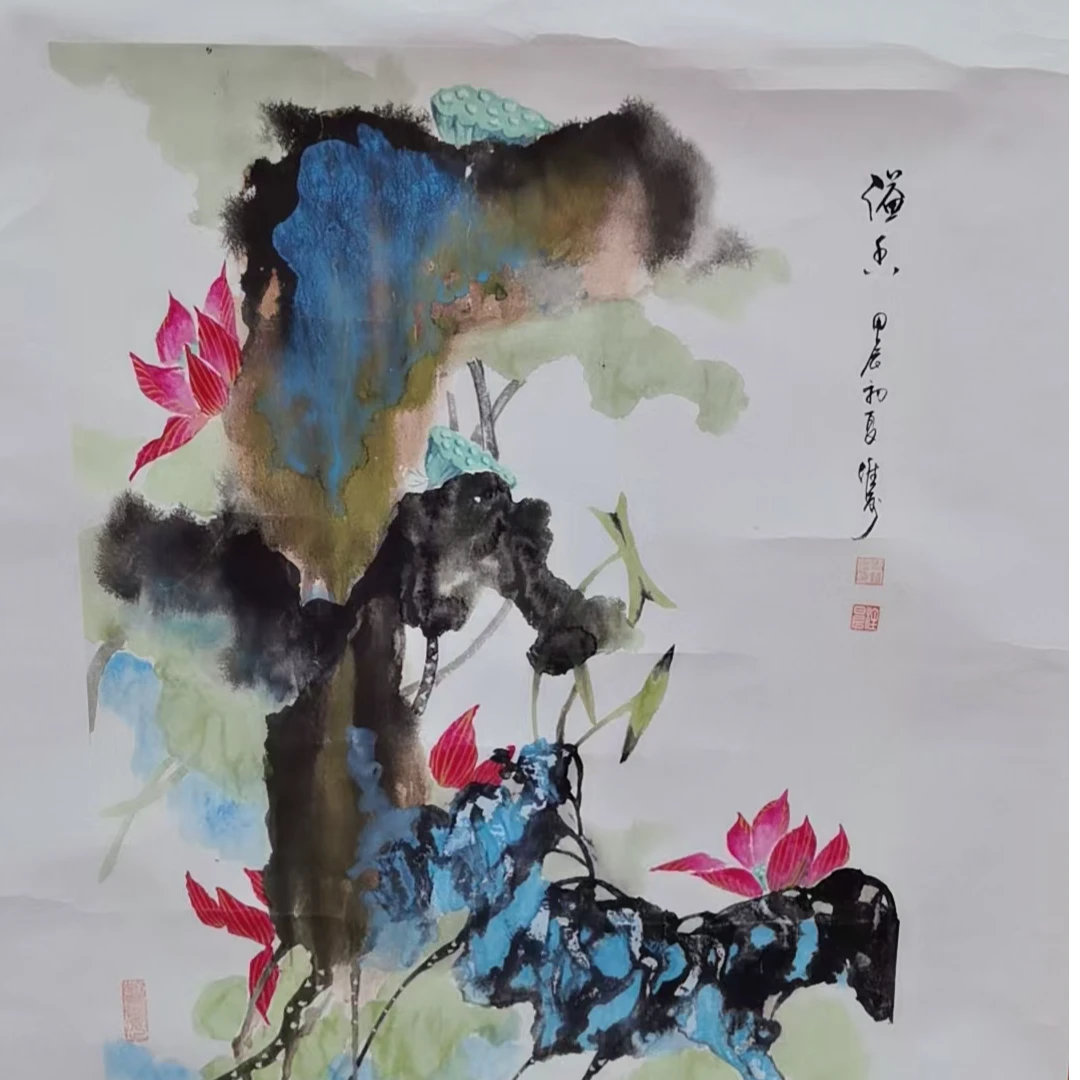 史维钢老师亲笔手绘溢香 斗方