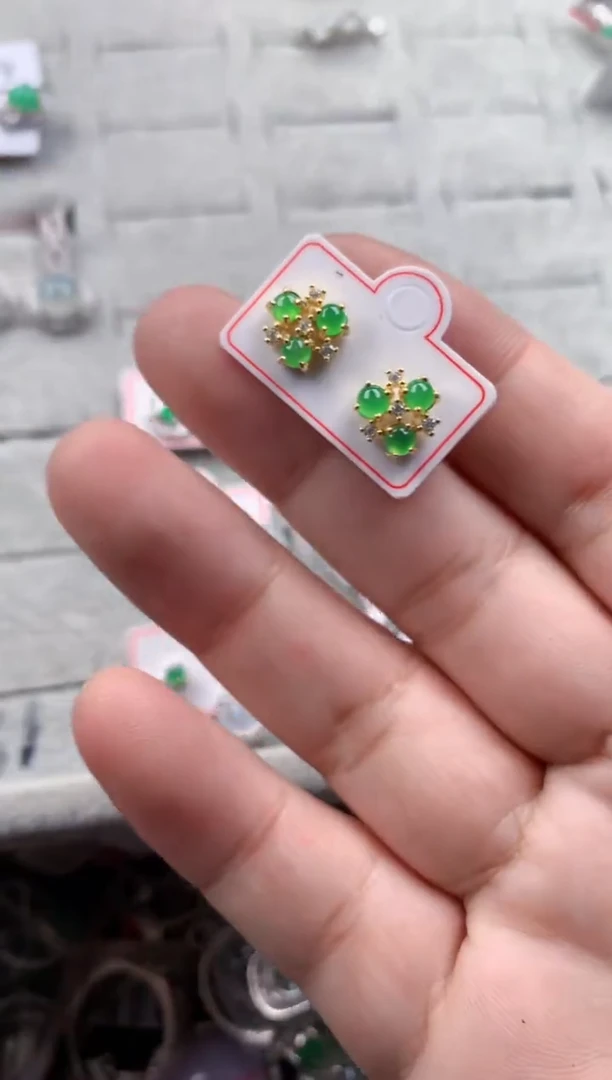 银S925镶嵌戒指翡翠11  11    5