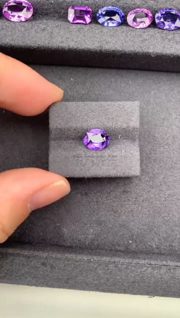 裸石彩色蓝宝石2ct紫蓝宝 定制 GE