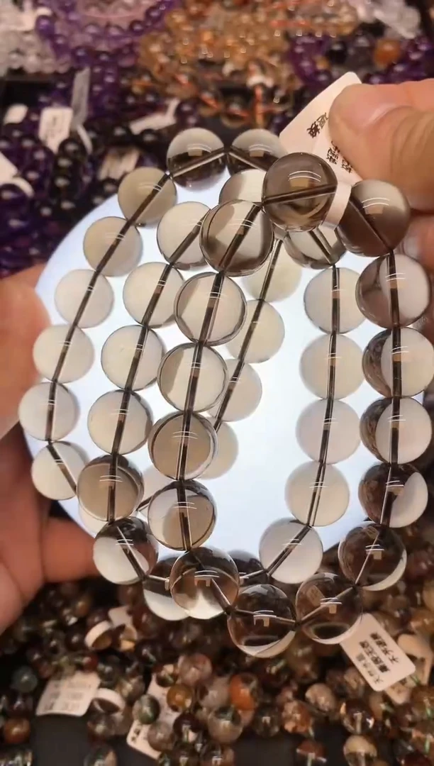 【闪购商品】水晶手链未镶嵌b60 茶晶16mm 多样性发其一