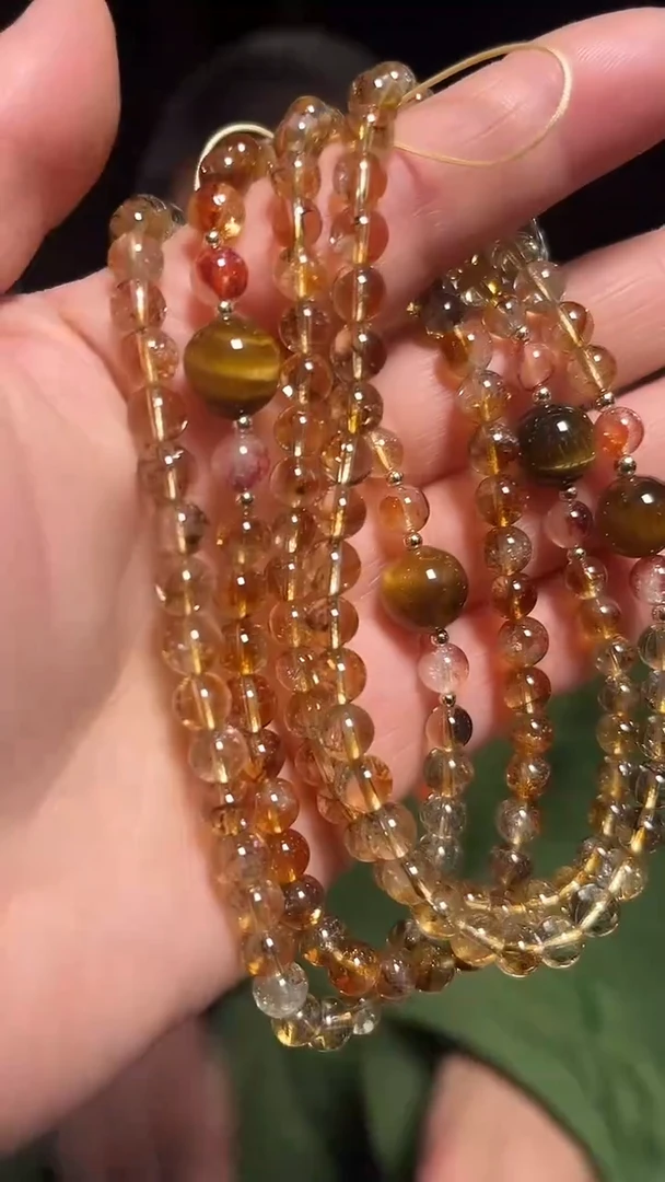 【闪购商品】黄晶挂链未镶嵌天然DIY手机链多样性发一mm