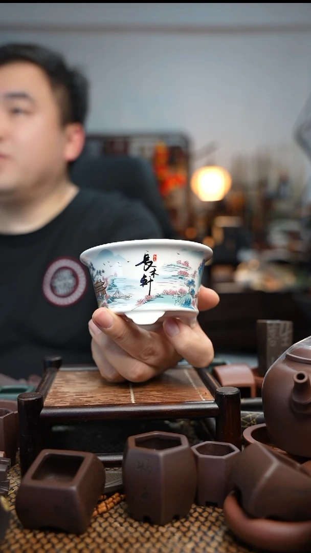 紫砂花盆長木軒精品紫砂内口8*4.5