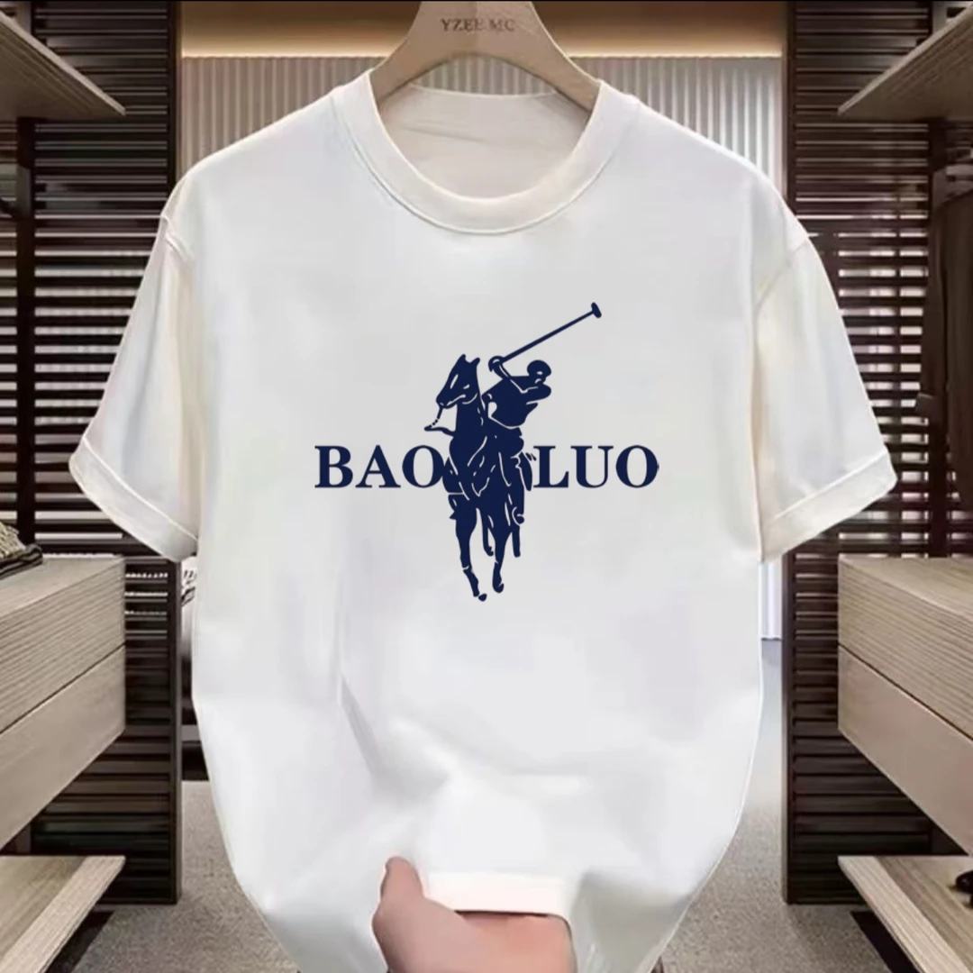 2025精梳棉潮流百搭休闲纯棉短袖男女同款ins印花T恤--BL