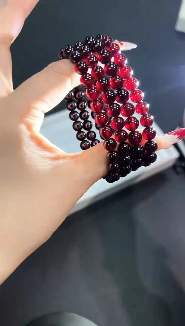 【闪购商品】石榴石手串未镶嵌74a多样性发其一/1条默认微瑕