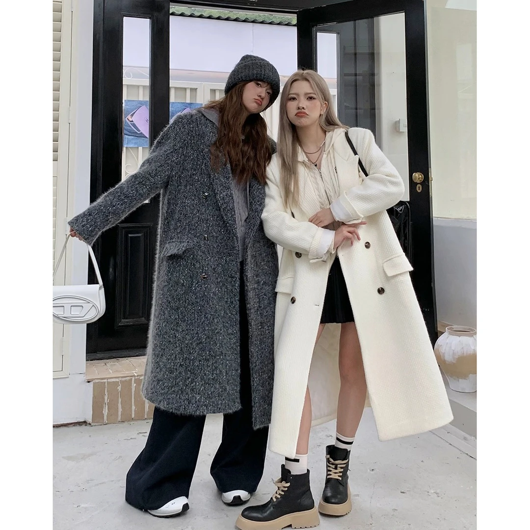 晶咕白标~里昂旧街 中长款毛呢大衣外套气质日常韩版秋冬时尚上衣