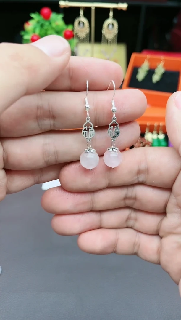 玛瑙/玉髓耳饰银S925镶嵌238000