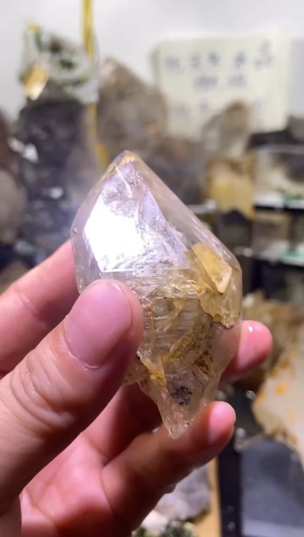 水晶珠宝半成品未镶嵌25号77g高透高亮红泥骸骨+爆彩