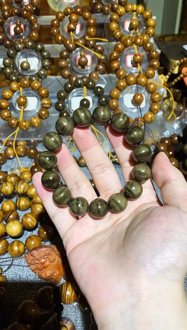 阴沉木手串/手链阴沉木水波纹1.5手串