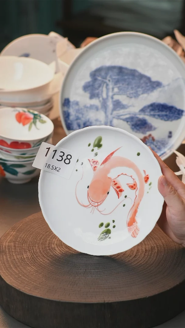 盘手绘釉下彩陶瓷餐具（福利）1138