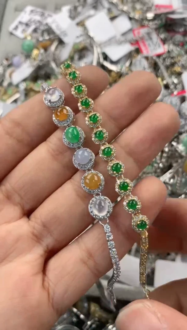 银S925镶嵌戒指翡翠444              8