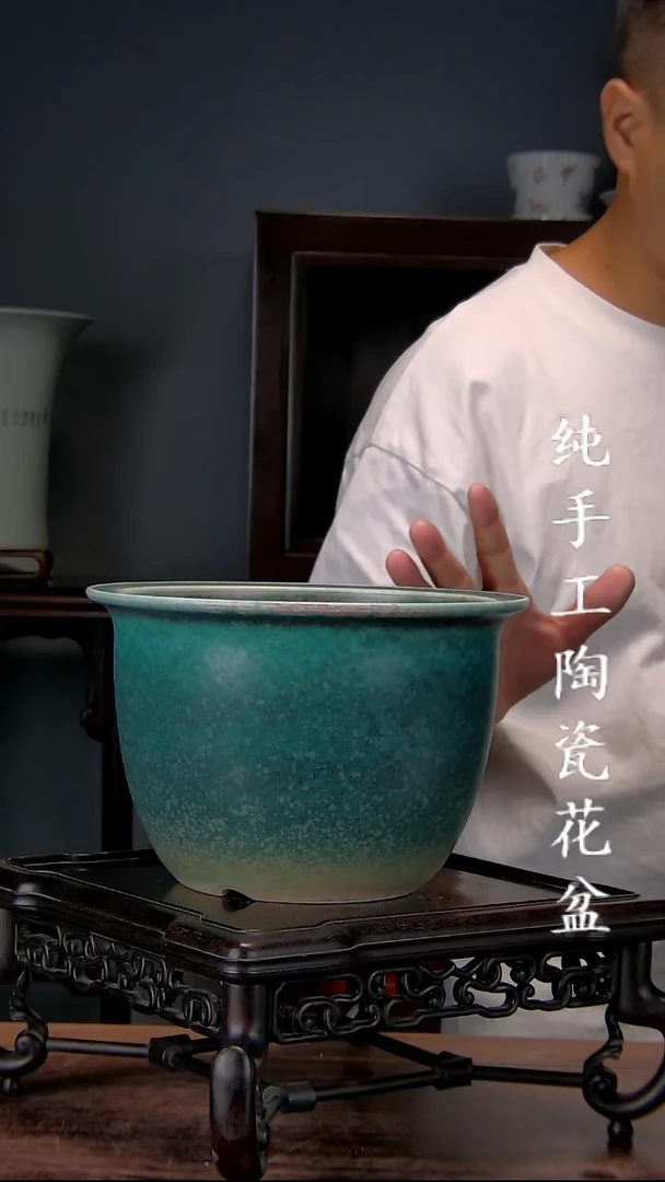 景德镇手工陶瓷花盆