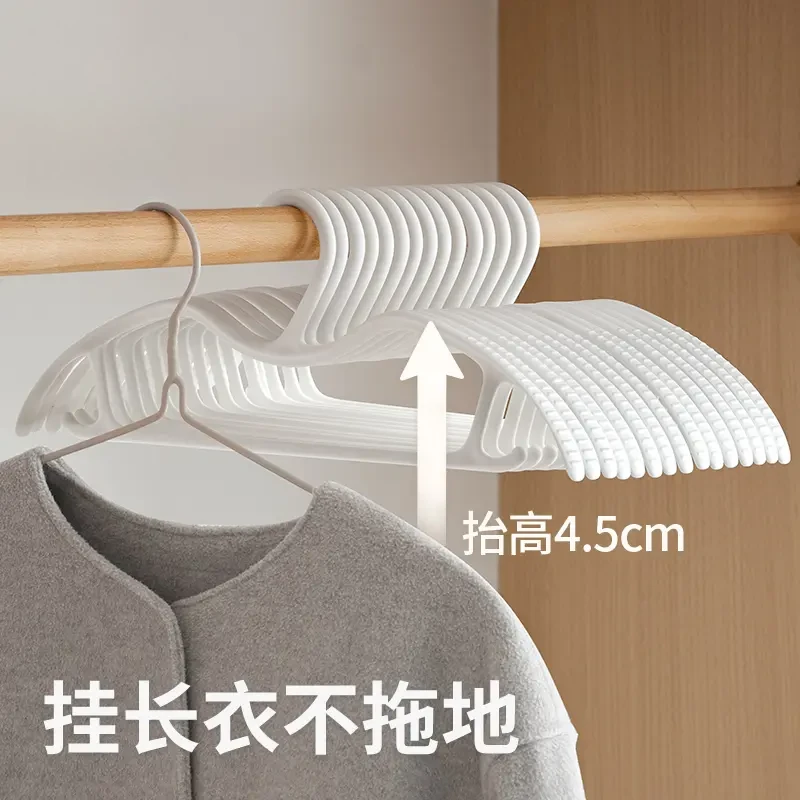 荞芬短颈衣架缩脖子省空间家用挂衣柜无痕防肩角滑矮晾大衣服撑