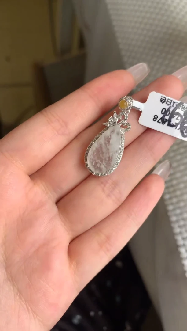 银S925镶嵌戒指翡翠吊坠10