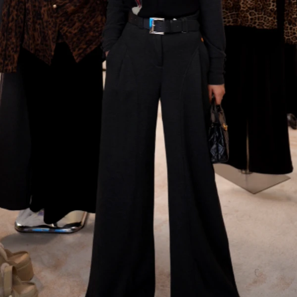 G7313时尚百搭街头风高级感气质休闲阔腿裤女冬2025新款直筒裤子