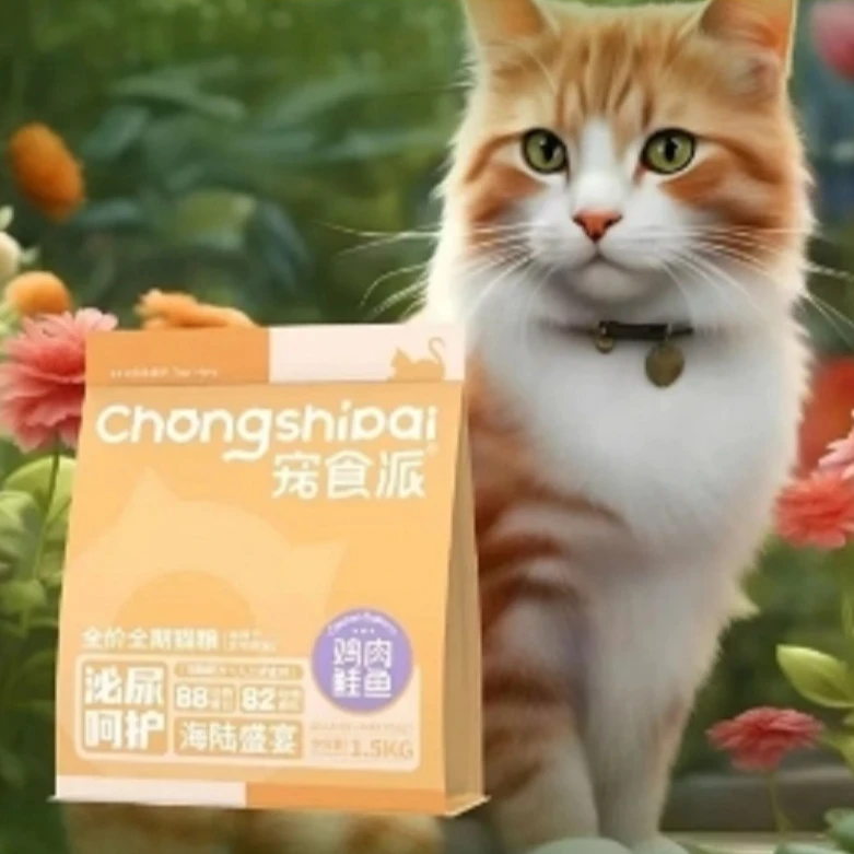 宠食派 海陆盛宴鸡肉鲑鱼全价全期猫粮 1.5kg/袋