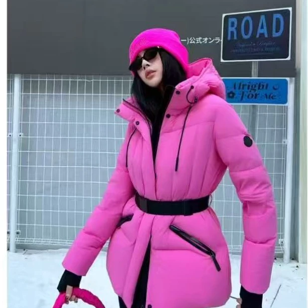 「Da Fang」M家加厚中长收腰显瘦腰带白鸭绒外套 2F917