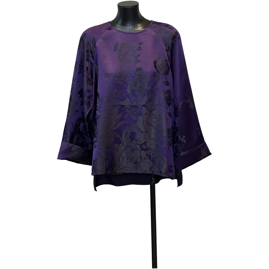 「利琪高订」新中式国风新中式气质轻奢百搭老缎衬衫A6588