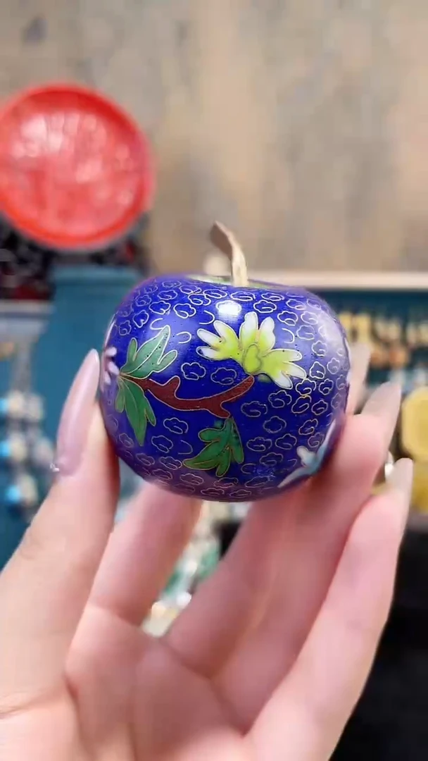 非遗手工景泰蓝苹果宝蓝