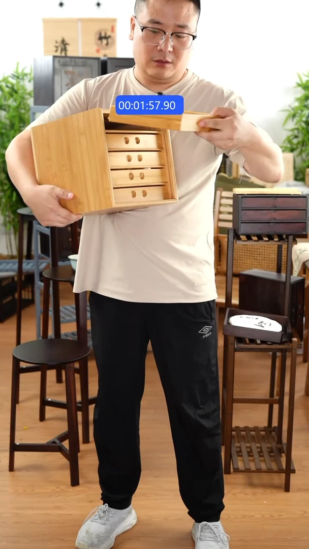 竹牧**序五层茶品盒子原色