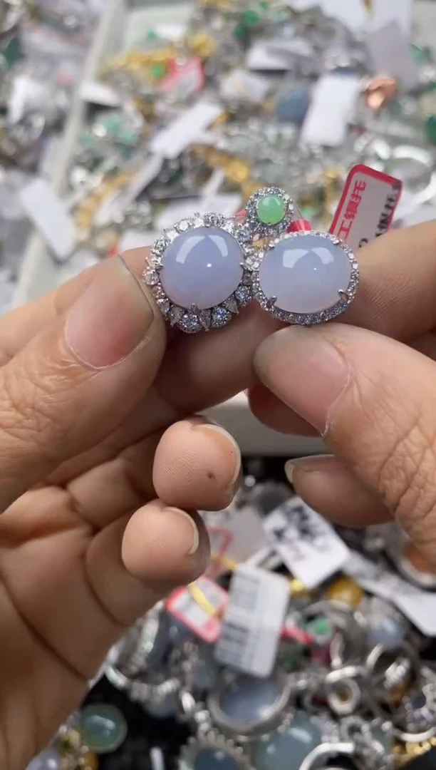 银S925镶嵌戒指翡翠999              3