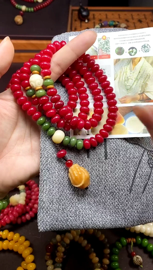 手串白玉菩提红菩提小米珠三圈款fs手串