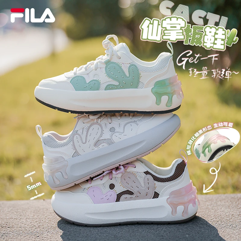 FILA斐乐新品【仙掌鞋】秋季运动休闲透气百搭摩登厚底增高板鞋