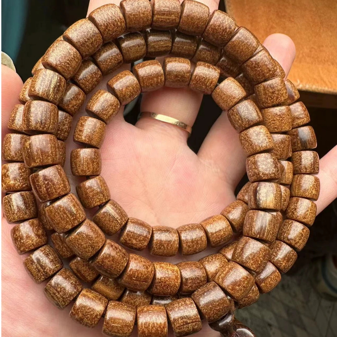 【上新了文玩优选】贡木直切黄金龙多圈手串脖挂