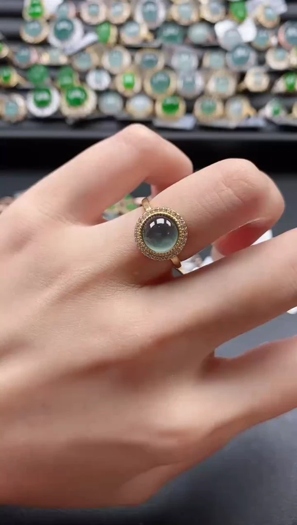 【闪购商品】翡翠戒指银S925镶嵌5451