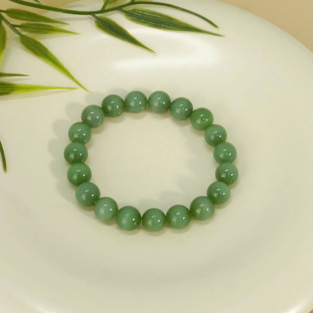 【不二】和田玉碧玉手串10mm+