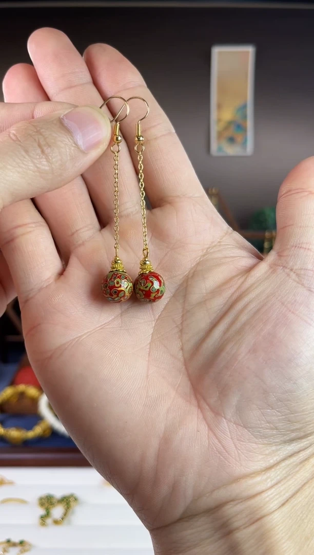 ，825-5子时归系列大漆花色耳钩