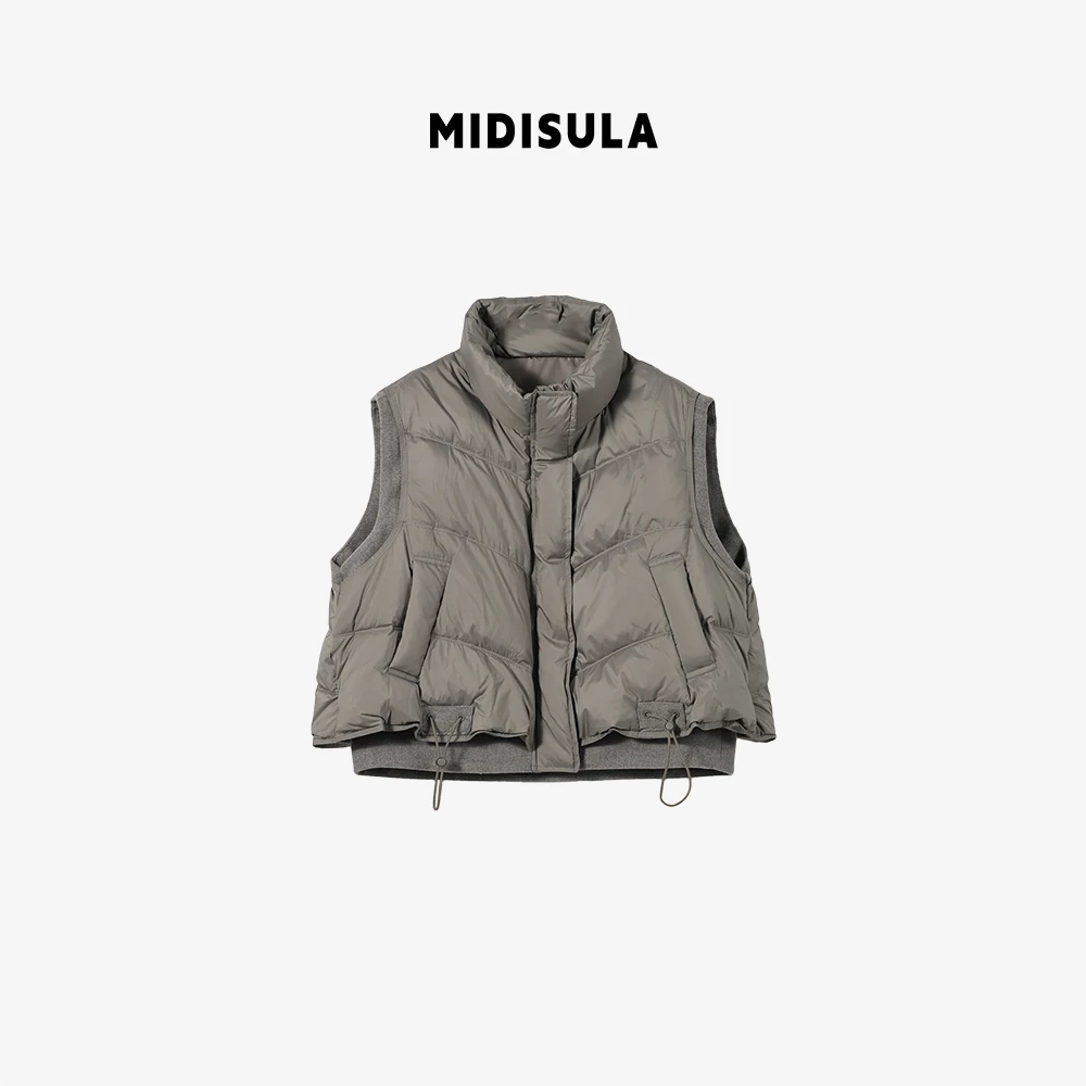 MDSL·新款时尚洋气轻奢简约大气拼接羽绒马夹#02141