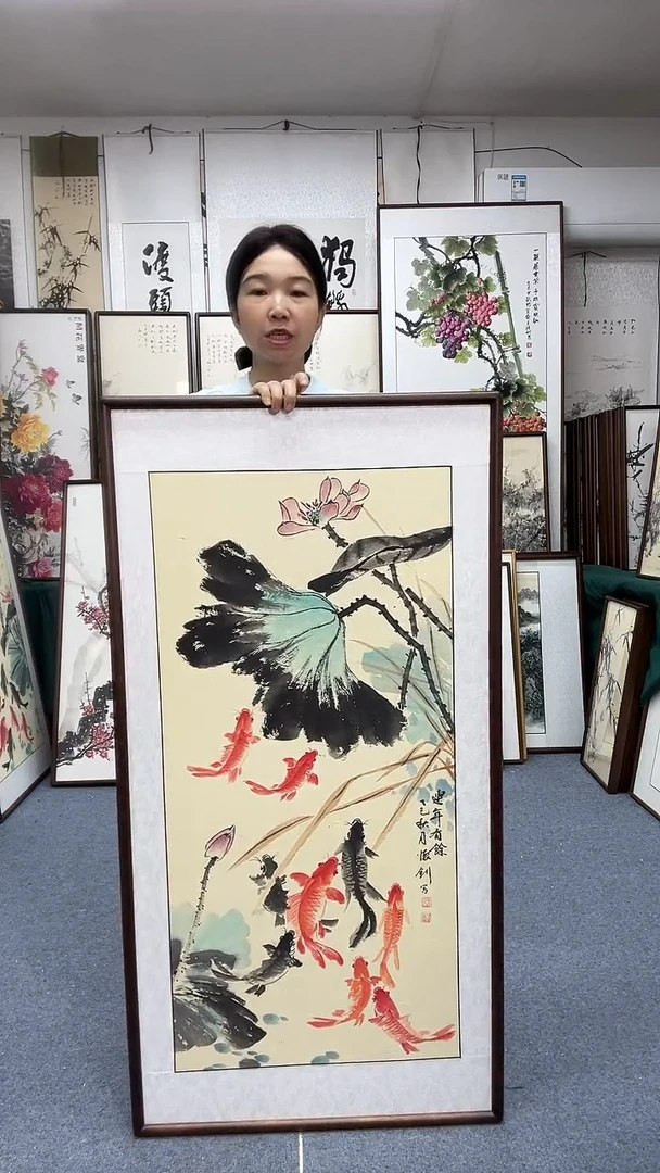 国画63*123实木画框京东包邮手绘