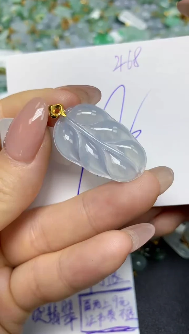 【闪购商品】翡翠挂件18K金镶嵌 天然翡翠A货