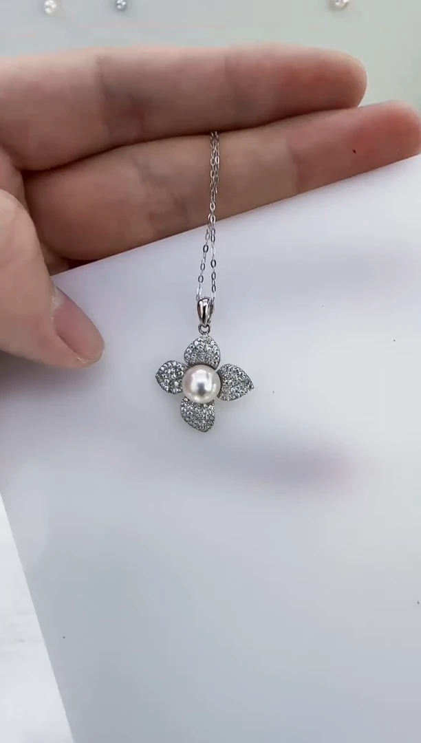 银S925镶嵌海水珍珠DA珍珠吊坠 y140