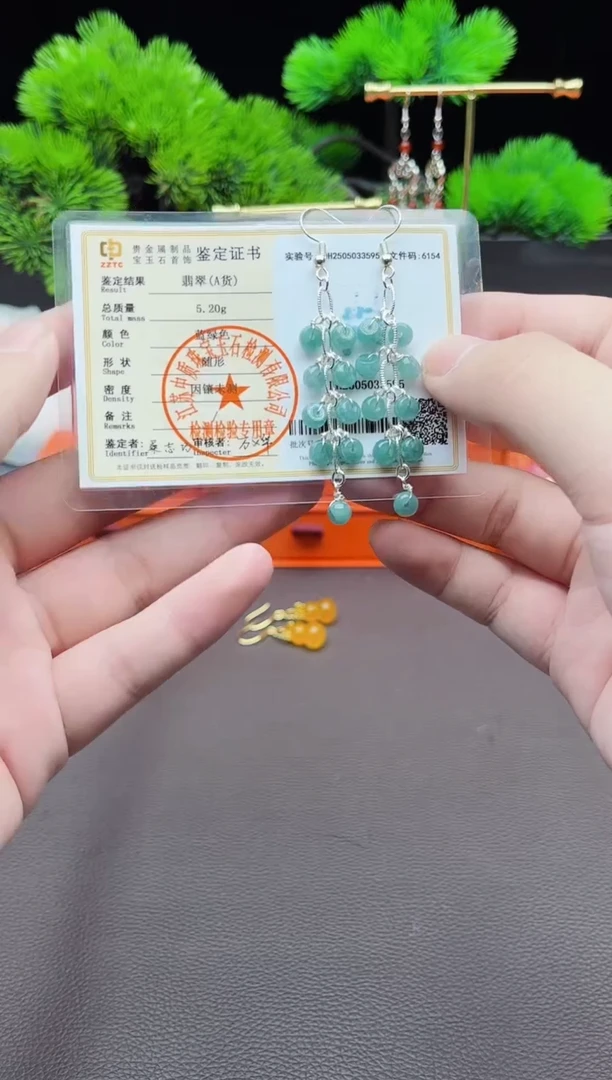 翡翠银S925镶嵌耳饰911