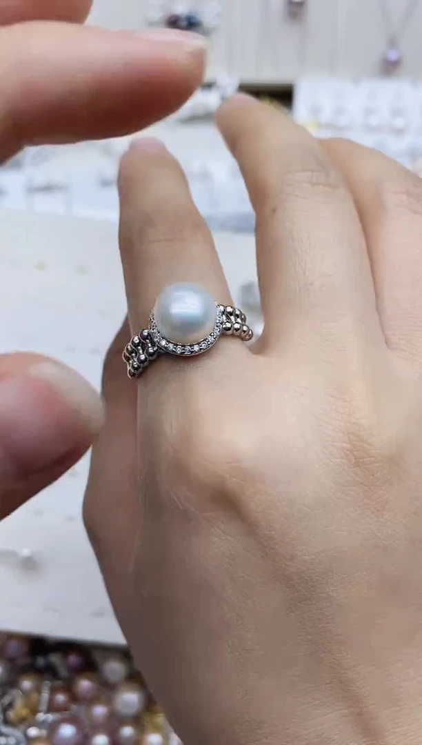 未镶嵌戒指淡水珍珠戒指