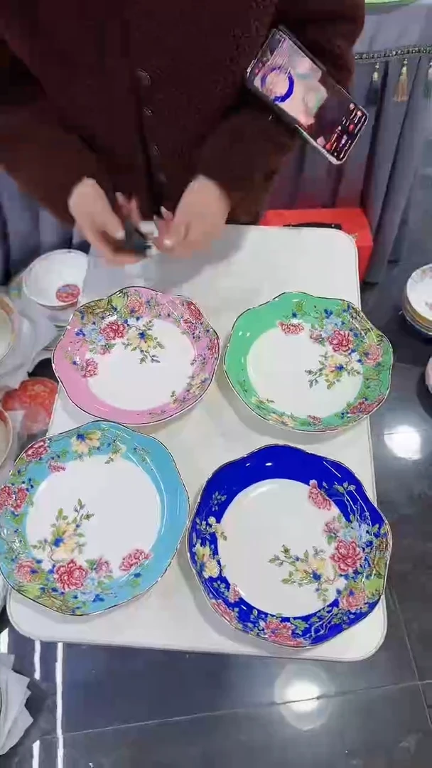 【闪购商品】瓷片 8英寸花口盘4个景德镇陶瓷