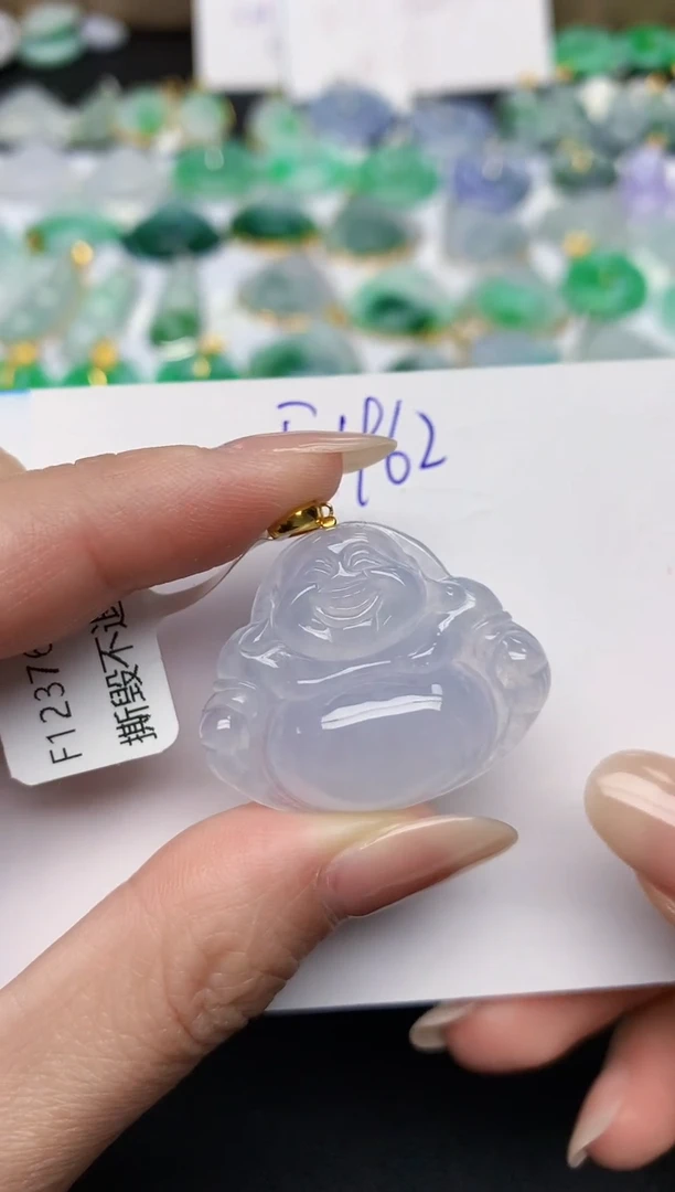 颈饰18K金镶嵌翡翠天然缅甸A货翡翠百元以上9元证书费自理