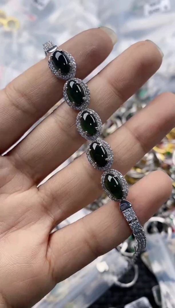 银S925镶嵌戒指翡翠1212---1