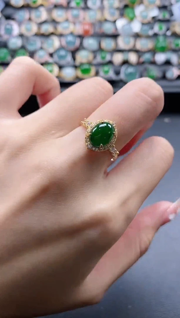 【闪购商品】翡翠戒指银S925镶嵌51511