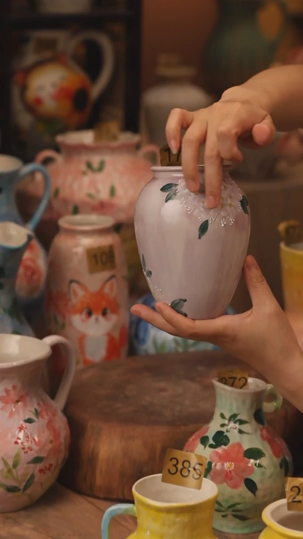 陶瓷172景德镇设计师手作花器摆件侘寂风