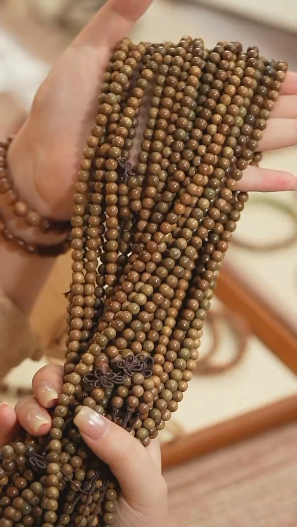 维腊木（绿檀）手串/手链【海边】绿檀 108珠多圈手串（单串）