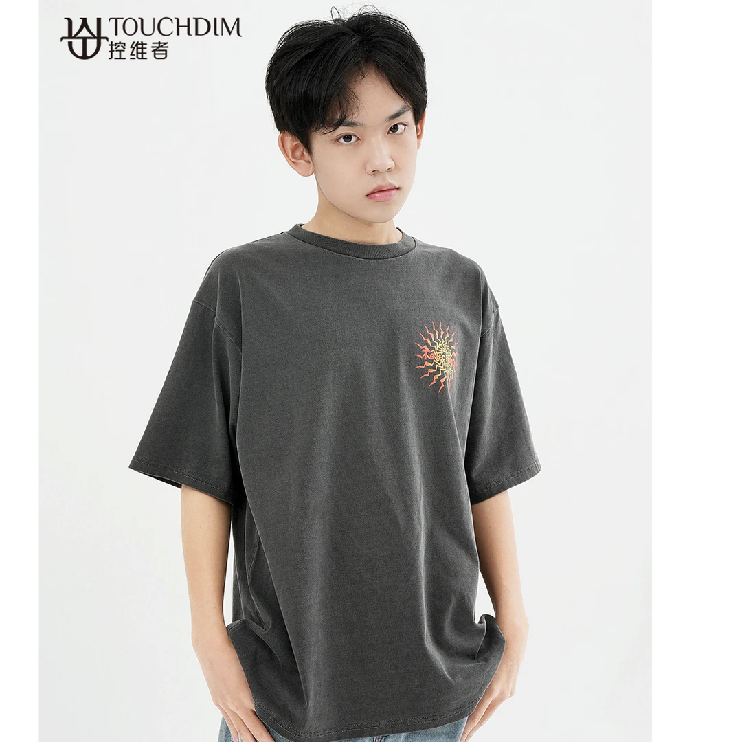 夏季短袖新款纯棉男轻奢痞帅美式潮流百搭时尚设计师高级感T恤