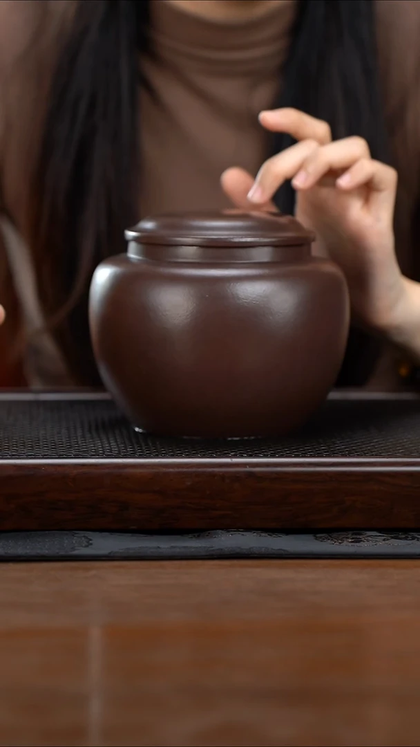 茶壶紫砂黄龙山原矿紫泥茶叶罐20