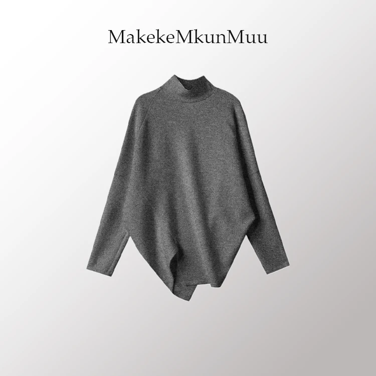 MakekeMkunMuu -空气感绵兔毛混纺不规则上衣绒衫