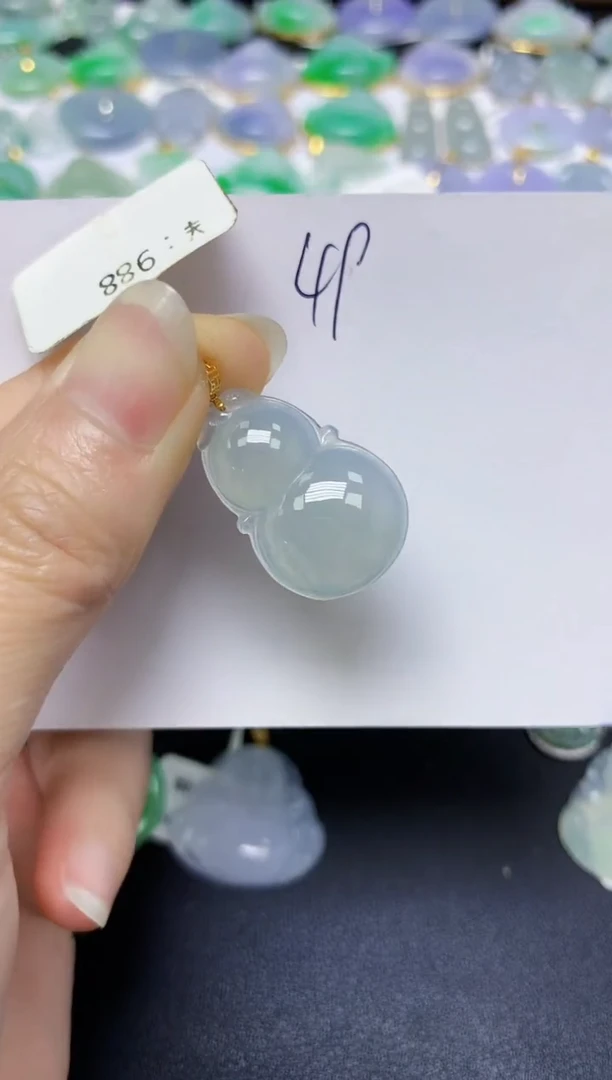 翡翠18K金镶嵌颈饰天然缅甸翡翠A货