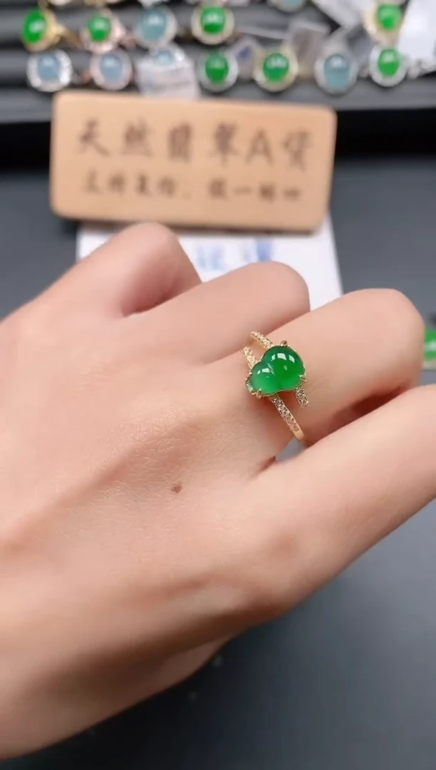 银S925镶嵌戒指翡翠111