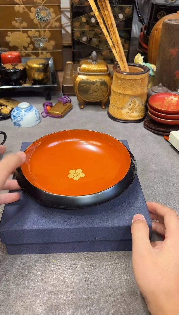 轮岛图 金莳绘钵 大漆漆器大漆漆器