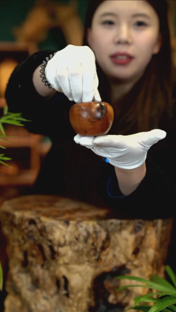 木薇*雷击枣木苹果摆件